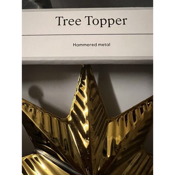 Hammered Metal Star Christmas TreeTopper Gold - Threshold New - Picture 7 of 8